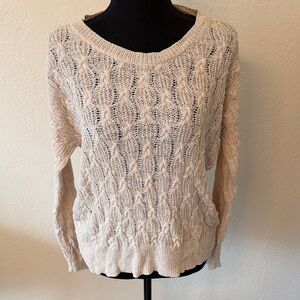 EUC FREE PEOPLE Women's Cream Cable Knit Sweater SIZE SMALL